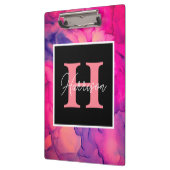 ホットピンクアルコールインクモノグラム クリップボード (左)