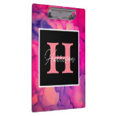 ホットピンクアルコールインクモノグラム クリップボード (右)