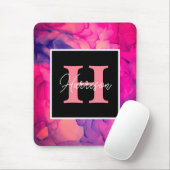 ホットピンクアルコールインクモノグラム マウスパッド (マウス)