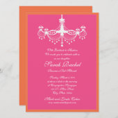 ホットピンクアンドオレンジシャンデリア招待状 招待状 (正面/裏面)