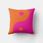ホットピンクアンドオレンジ陰陽装飾用クッション クッション (裏面)