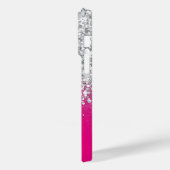 ホットピンクアンドシルバーグリッターグラム Case-Mate iPhoneケース (裏面 / 左)