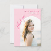 ホットピンクアーチ大学院シンプル写真感謝 サンキューカード (正面)