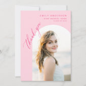 ホットピンクアーチ大学院シンプル写真感謝 サンキューカード (正面)