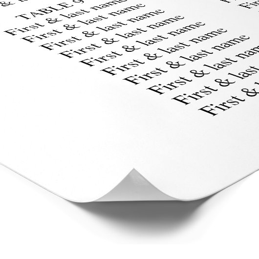 ホットピンクイエロー結婚フローラの座席表 ポスター (角)