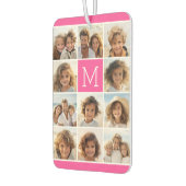 ホットピンクインスタグラム写真コラージュカスタムモノグラム カーエアーフレッシュナー (左)