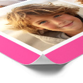 ホットピンクインスタグラム写真コラージュカスタムモノグラム ポスター (角)