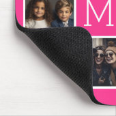 ホットピンクインスタグラム写真コラージュカスタムモノグラム マウスパッド (コーナー)