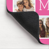 ホットピンクインスタグラム写真コラージュカスタムモノグラム マウスパッド (コーナー)