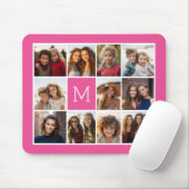 ホットピンクインスタグラム写真コラージュカスタムモノグラム マウスパッド (マウス)