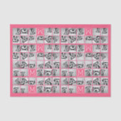 ホットピンクインスタグラム写真コラージュカスタムモノグラム 薄葉紙 (正面)