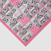 ホットピンクインスタグラム写真コラージュカスタムモノグラム 薄葉紙 (詳細)