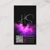 ホットピンクインスタグラム美容師QRコード 名刺 (正面)