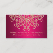 ホットピンクインディアンインスパイアシーティング座席表 プレイスカード (裏面)