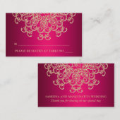 ホットピンクインディアンインスパイアシーティング座席表 プレイスカード (正面/裏面)