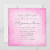 ホットピンクウィンターワンダーランドスノーフレークキンセアニェラ 招待状 (裏面)