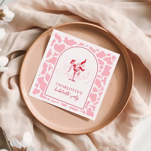 ホットピンクウェスタンバチェロレッテ スタンダードカクテルナプキン