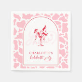 ホットピンクウェスタンバチェロレッテ スタンダードカクテルナプキン (正面)