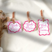 ホットピンクウェー縁どブありがとうブライダルシャワー フェイバータグ