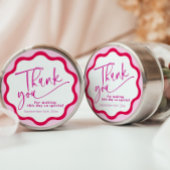 ホットピンクウェー縁どブありがとうブライダルシャワー フェイバータグ