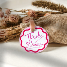 ホットピンクウェー縁どブありがとうブライダルシャワー フェイバータグ