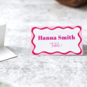 ホットピンクウェー縁どブブライダル名シート プレイスカード