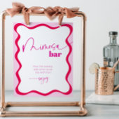 ホットピンクウェー縁どブミモサバーカクテルドリンク 台座サイン