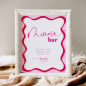 ホットピンクウェー縁どブミモサバーカクテルドリンク 台座サイン