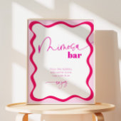 ホットピンクウェー縁どブミモサバーカクテルドリンク 台座サイン