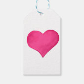 ホットピンクウォーターのカラーハート ギフトタグ (正面)