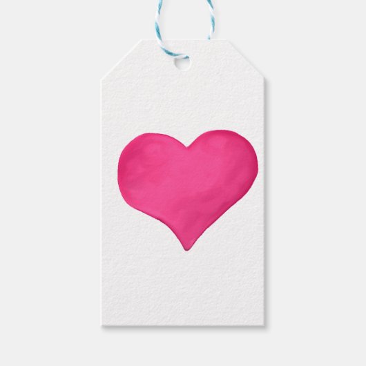 ホットピンクウォーターのカラーハート ギフトタグ (正面)