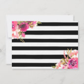 ホットピンクウォーターのカラーフローラ保存日 招待状 (裏面)