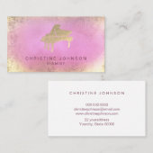 ホットピンクウォーターの色のスプラッシュピアノロゴ 名刺 (正面/裏面)