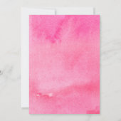 ホットピンクウォーターエレガントカラータイポグラフィ結婚の1 招待状 (裏面)