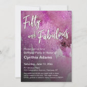 ホットピンクウォーターカラーグリッター50と素晴らしい 招待状 (正面)