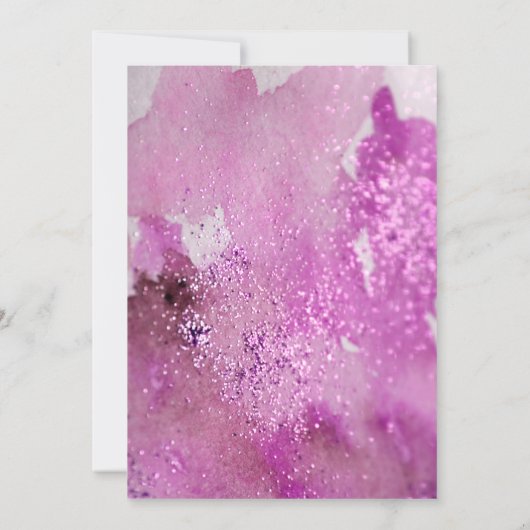 ホットピンクウォーターカラーグリッター50と素晴らしい 招待状 (裏面)