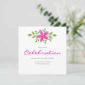 ホットピンクウォーターカラーフローラスワッグ 招待状 (スタンド正面)