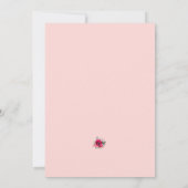 ホットピンクウォーターカラーフローラブライダルシャワー 招待状 (裏面)