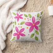 ホットピンクウォーターカラーフローラブーケ クッション (ブランケット)