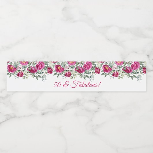 ホットピンクウォーターカラープオーニー50と素晴らしい ペットボトルラベル (シングルラベル)