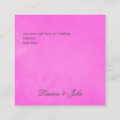 ホットピンクウォーターカラー結婚フローラのゲスト詳細E エンクロージャーカード (裏面)