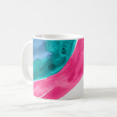 ホットピンクウォーターパーソナライズされたカラーコーヒーマグ コーヒーマグカップ (正面左)