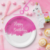 ホットピンクウォーター絵を描カラースウォッチ誕生日 ペーパープレート (パーティー)