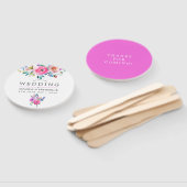 ホットピンクウォーター色フローラ結婚式の引き出物 ハンドファン (組立なし)