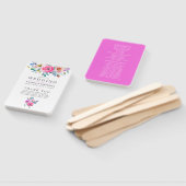 ホットピンクウォーター色フローラ結婚式 プログラム ハンドファン (組立なし)