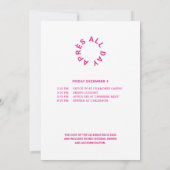 ホットピンクエイプリルスオールデイ40th誕生日パーティー 招待状 (裏面)