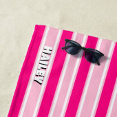 ホットピンクエステ名門私立校風のティックビーチタオル ビーチタオル (インサイチュ)