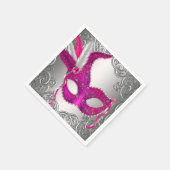 ホットピンクエレガントの仮装パーティー スタンダードカクテルナプキン (角)