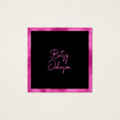 ホットピンクエレガントフォイルとブラックビジネスカード (正面)