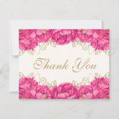 ホットピンクエレガントフローラキンセアニェラ サンキューカード (正面)